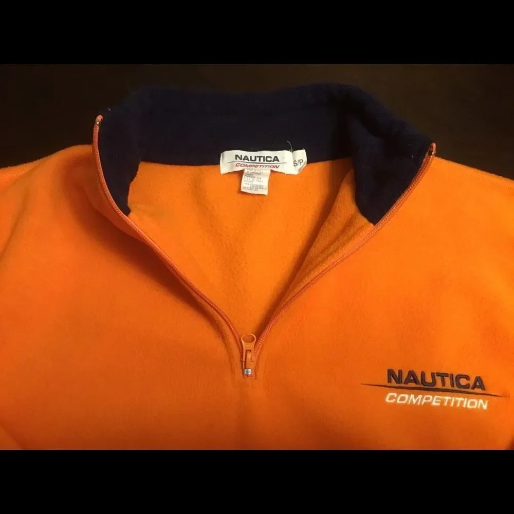 Vtg Nautica Competition Fleece Pullover Size Small